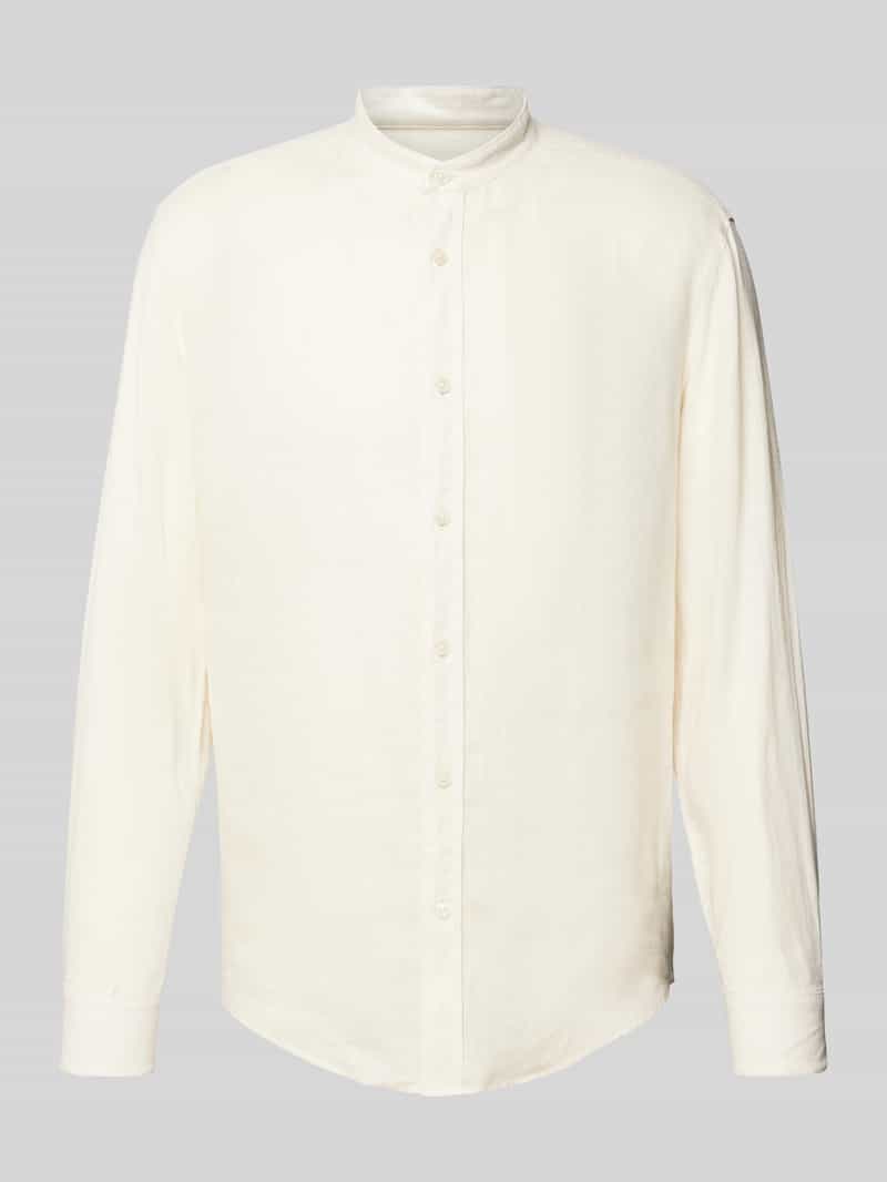 Drykorn Regular fit linnen overhemd met opstaande kraag, model 'TAROK'