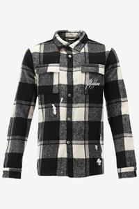 Malelions Men Flannel Overshirt - Black/White