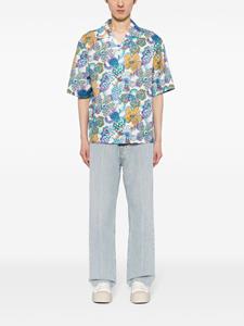 CROQUIS flower-print linen-cotton blend shirt - Wit