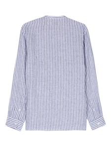 Officine Generale striped linen blend shirt - Blauw
