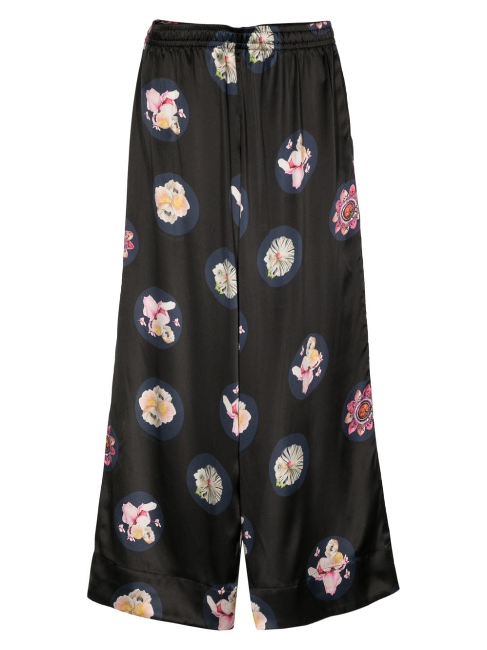 Cynthia Rowley Moonlit Petal silk pyjama trousers - Zwart