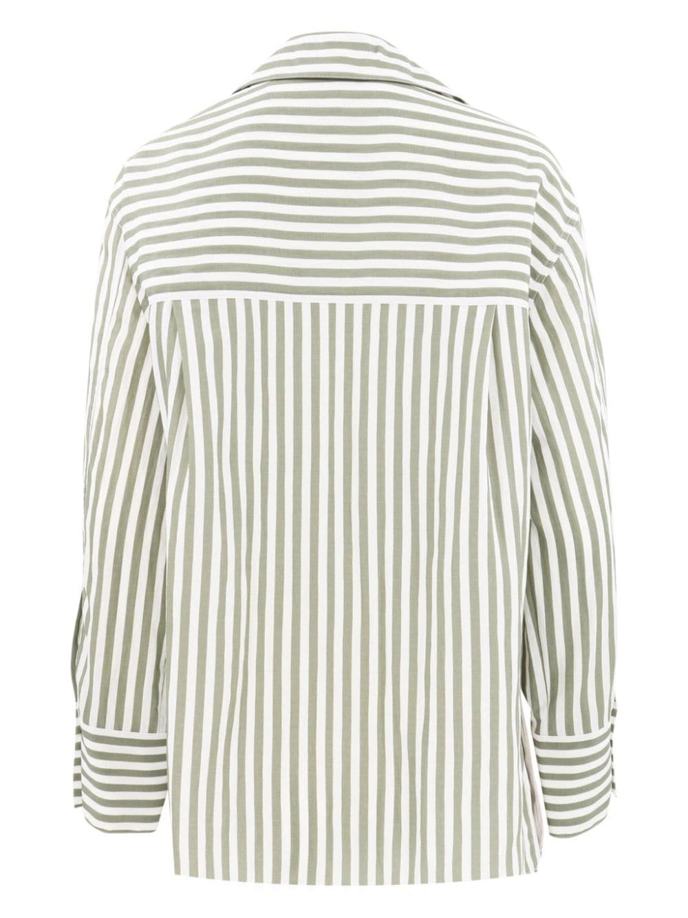Vince striped spread-collar shirt - Groen