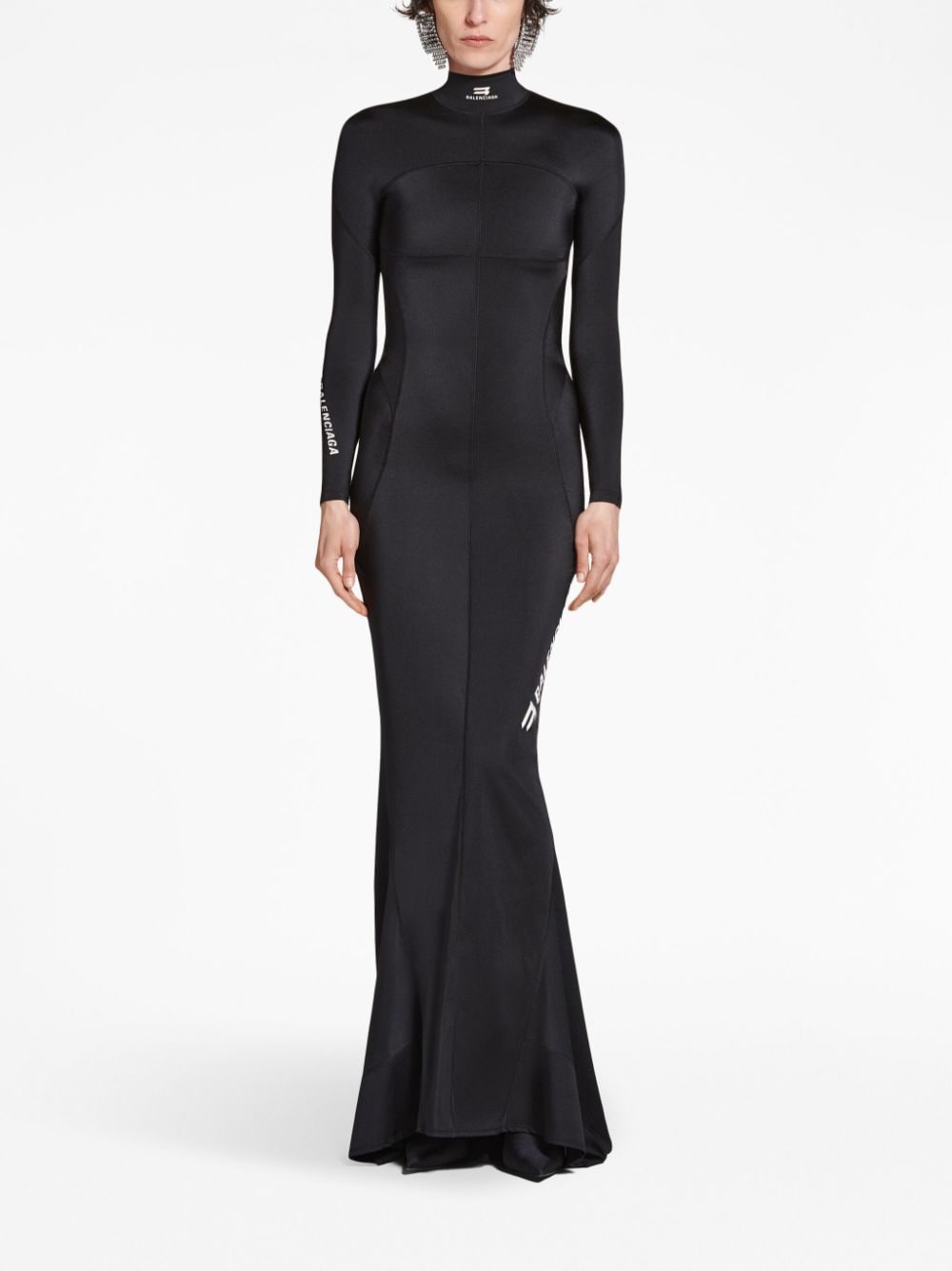 Balenciaga Maxi-jurk met lange mouwen - Zwart