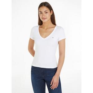 TOMMY JEANS T-shirt Slim Essential Rib V-Neck Rippshirt