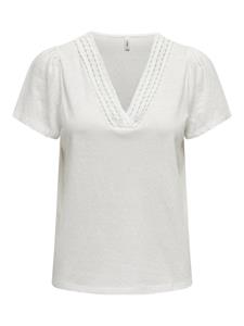 ONLY T-Shirt BENITA (1-tlg) Drapiert/gerafft, Spitze