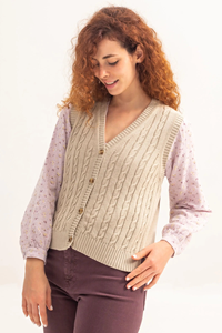 Clotsy Damen vegan Weste Alena Beige