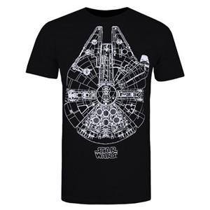 Star Wars Millennium Falcon-T-shirt voor heren M wit