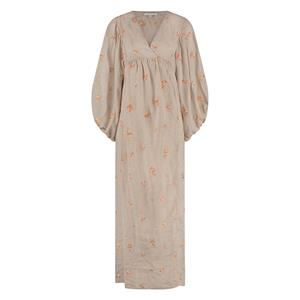 Nukus Ss24121209 monica dress embroidery sand