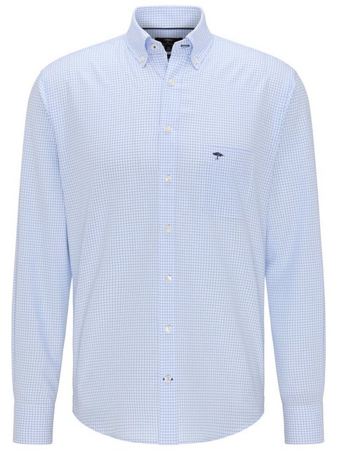 Fynch Hatton Overhemd Oxford Check Light Blue  