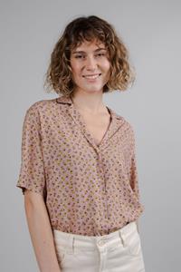 Brava Fabrics Damen vegan Bluse Peanuts Woodstock Aloha Rosa