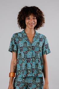 Brava Fabrics Damen vegan Bluse Spring Aloha Blau