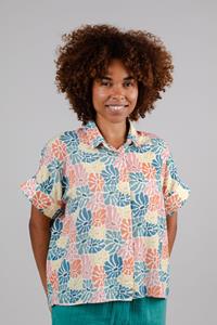 Brava Fabrics Damen vegan Bluse Spring Batwing Sleeve Multi