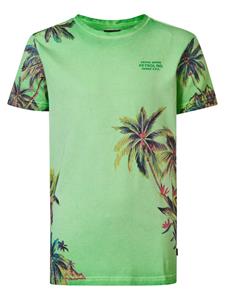 Petrol T-Shirt Botanical Palmboom Groen