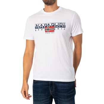 Napapijri T-shirt met labelprint, model 'AYLMER'