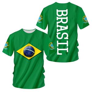 Muzi clothing Heren Brazilië Voetbal Selectie Shirt 3D Print Braziliaanse Jersey O-HalsOversized Man T-Shirt Losse Casual T Shirts Streetwear