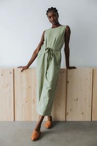 Jyoti Fair Works Damen vegan Jumpsuit Jalina Salbei Hellgrün