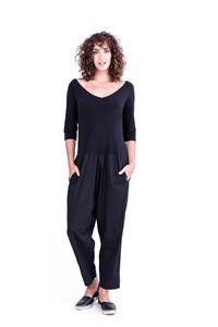 RAVENS VIEW IBIZA Damen vegan Jumpsuit Midnight Mono Schwarz