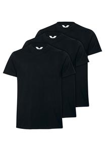 MELA Herren vegan T-Shirt Avan 3er-Pack Schwarz