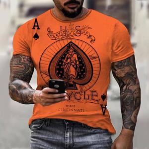 Xin nan zhuang Zomer kleurrijke poker edelstenen print heren T-shirt 3D heren Jezus mode casual tops met korte mouwen