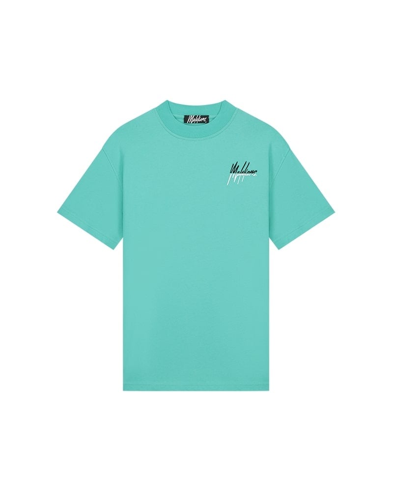 Malelions Men Split T-Shirt - Turquoise/Black