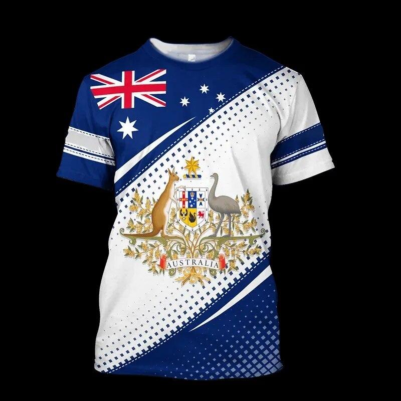 ETST WENDY 005 Mannen T-shirt Australië Vlag Grafische 3D Print O-hals Tops 2023 Zomer Mode Korte Mouwen Tee Oversized Heren Kleding Trui