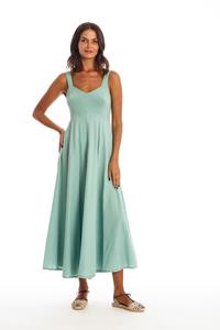 RAVENS VIEW IBIZA Damen vegan Kleid Madonna Cameo Grün