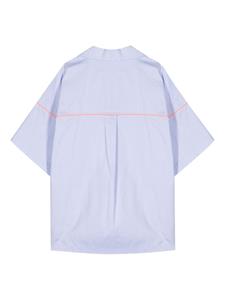Kolor logo-embroidered cotton shirt - Blauw
