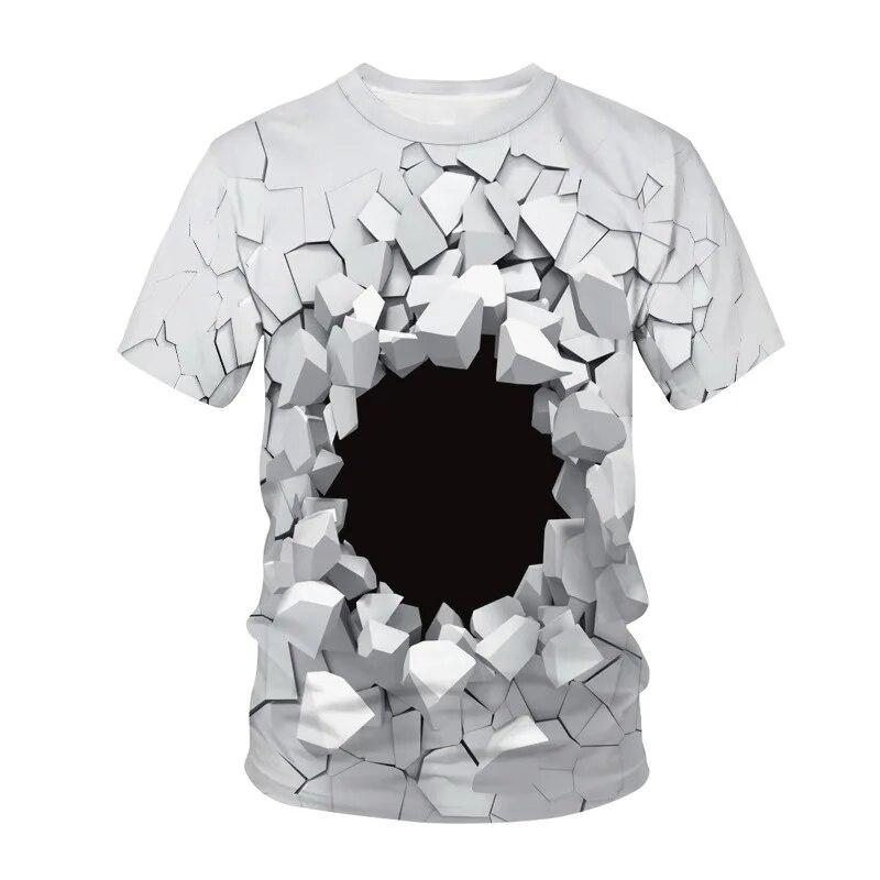Where to Mode Hete Zomer 3D Geometrische Creativiteit Patroon T-shirt voor Mannen en Vrouwen Casual Knappe Print Shirt Trend Harajuku Hip hop Plus Size Tops