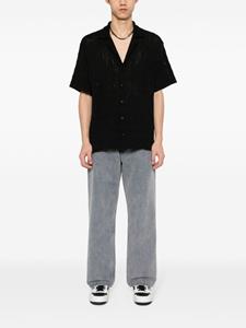 Represent pointelle knit short-sleeved shirt - Zwart