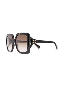 Gucci Eyewear Zonnebril met vierkant montuur - Bruin