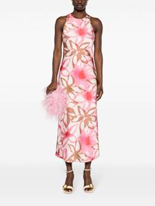 Claudie Pierlot floral-print open-back maxi dress - Roze