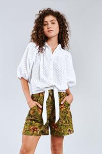 KOMODO Damen vegan Bluse Magic Broiderie Off White