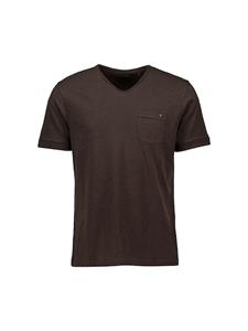 No Excess T-shirt korte mouw v-hals coffee