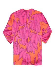 NISSA abstract-pattern satin-finish blouse - Roze