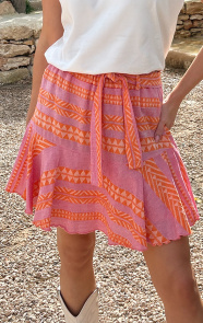 Jurkjes Print Skort Evita Pink Orange