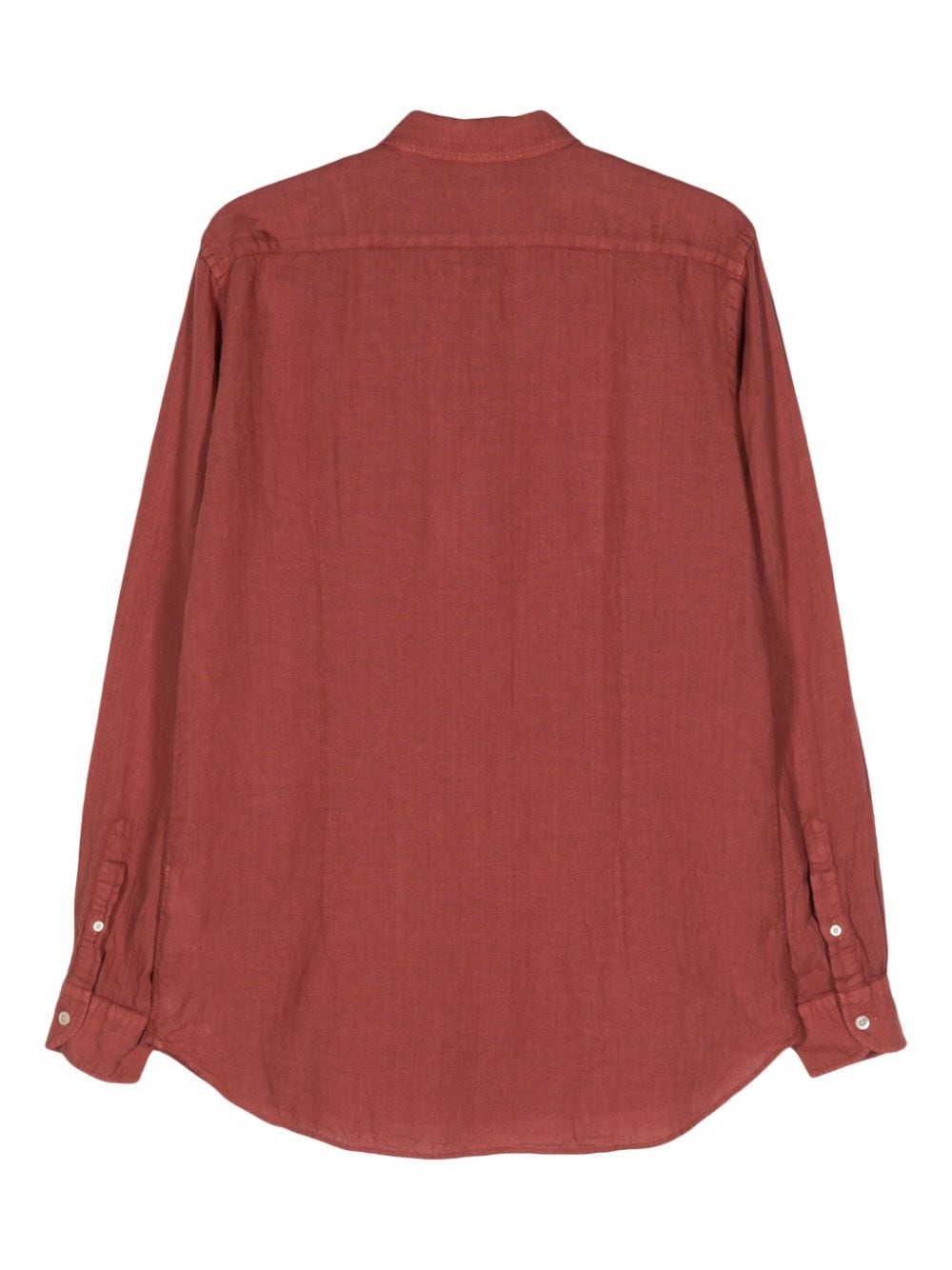 Boglioli slub-texture linen shirt - Rood