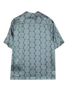 Frescobol Carioca Roberto Medalhao-print silk shirt - Blauw