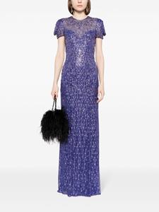 Jenny Packham Aster sequin-embellished gown - Blauw