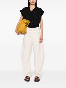 LEMAIRE belted tapered-leg trousers - Beige