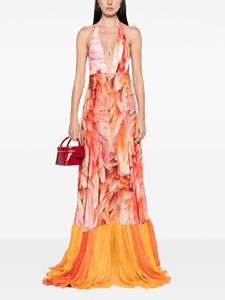 Roberto Cavalli Maxi-jurk met verenprint - Roze