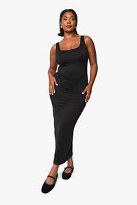 Boohoo Plus Sqaure Neck Maxi Dress, Black