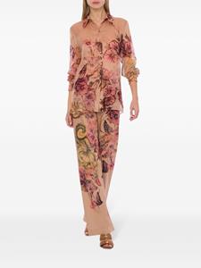 Alberta Ferretti tattoo-print silk shirt - Roze