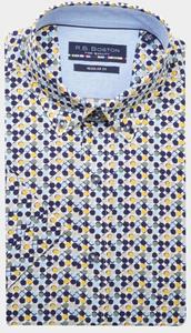 Bos Bright Blue R.b. boston casual hemd korte mouw regular fit 416670/210