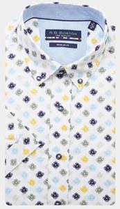 Bos Bright Blue R.b. boston casual hemd korte mouw regular fit 416670/227