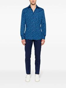Karl Lagerfeld abstract-print cotton shirt - Blauw