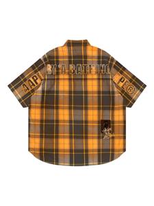 AAPE BY *A BATHING APE logo-appliqué plaid shirt - Oranje