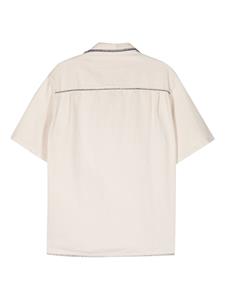 Drôle De Monsieur logo-embroidered cotton shirt - Beige