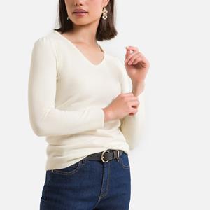 ANNE WEYBURN Trui met V-hals, fijn tricot met een uiterst zachte touch