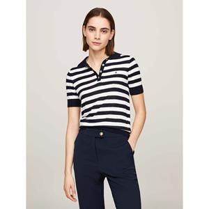 Tommy Hilfiger Polokragenpullover "BUTTON POLO SS TOP", mit Logo auf der Brust