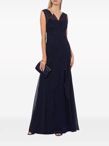 Alberta Ferretti lace overlay maxi dress - Blauw